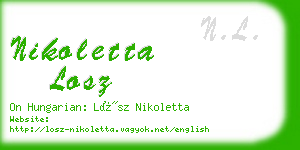 nikoletta losz business card